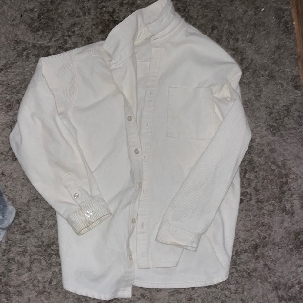 Off white corduroy button up
